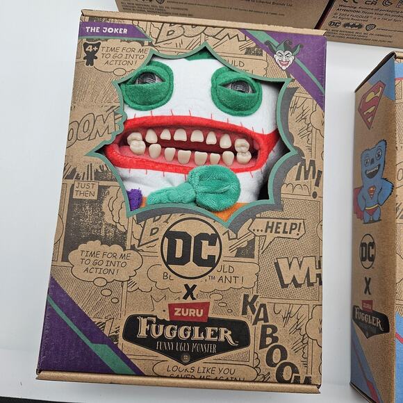 Zuru Fuggler DC X Comics Plush Set Batman Joker Harley Quinn Superman Monster - Picture 4 of 7